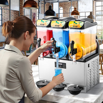 Šaldytų gėrimų aparatas VEVOR X-450, 3 x 15 l talpa