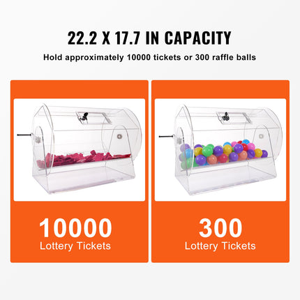 Loterijos būgnas VEVOR 22-AC, 10 000 bilietų talpa
