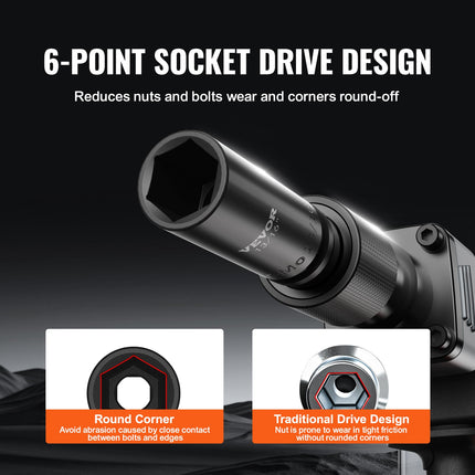 Smūginių galvučių rinkinys VEVOR SX38D15000, 15 dalių, 8-22 mm
