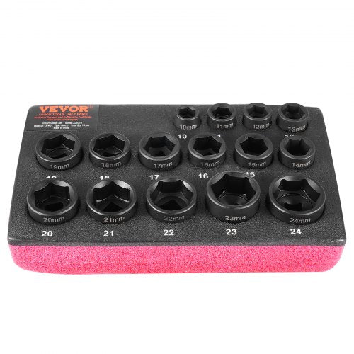Smūginių galvučių rinkinys VEVOR XL3070, 15 dalių, 10-24 mm