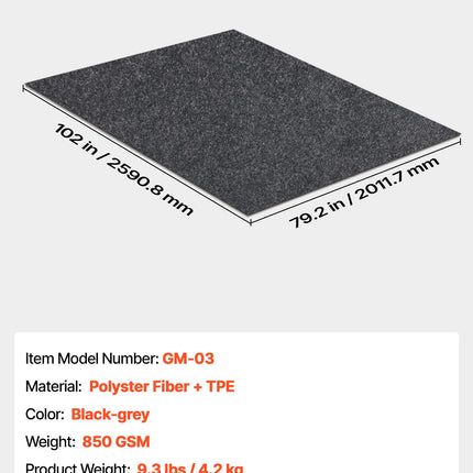 Garažo grindų kilimėlis VEVOR GM-03, 2 x 2,6 m