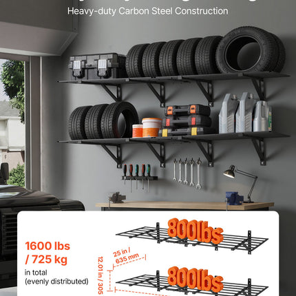 Sieninės garažo lentynos VEVOR HR2472, 725 kg keliamoji galia