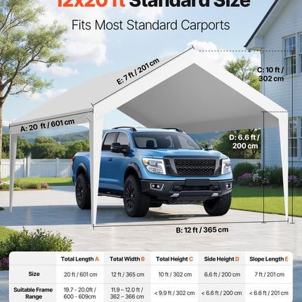 Pavėsinės tentas VEVOR SXYQCPBB12X20, 3,6 x 6 m