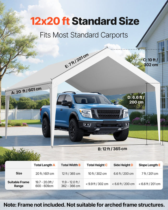Pavėsinės tentas VEVOR SXYQCPBB12X20, 3,6 x 6 m
