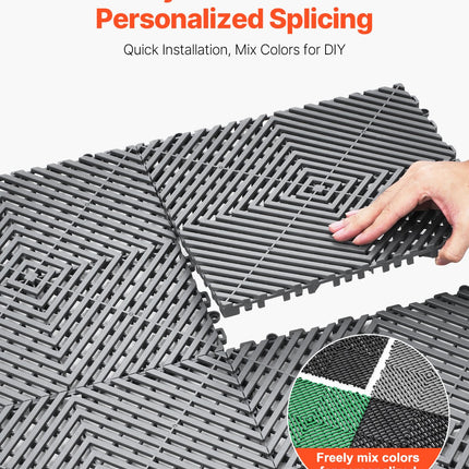 Grindų drenažo plytelės VEVOR GS-30*30*1.5-G, 24 vnt. komplektas