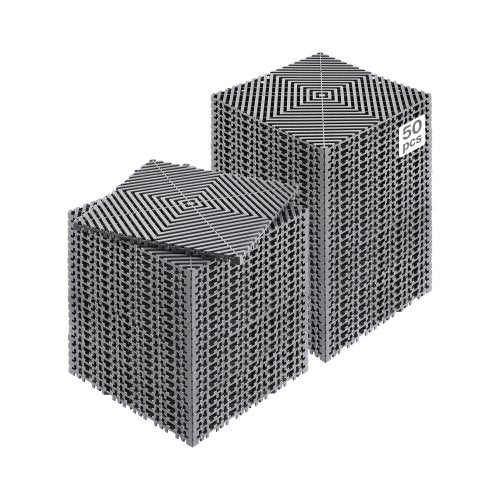 Sujungiami drenažiniai kilimėliai VEVOR GS-30*30*1.5-G, 50 vnt. komplektas