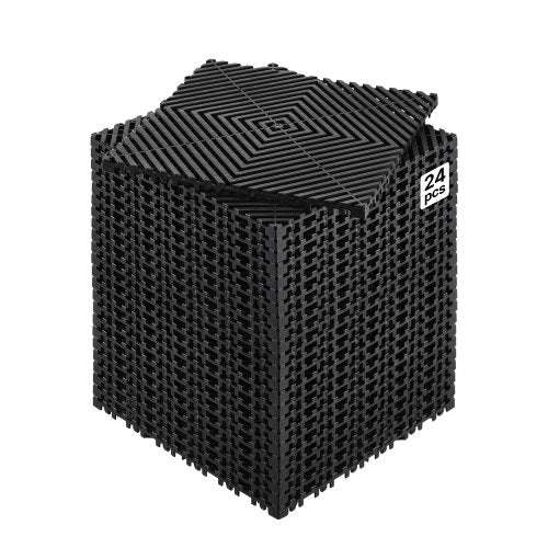 Sujungiami drenažiniai kilimėliai VEVOR GS-30*30*1.5-B, 24 vnt. rinkinys