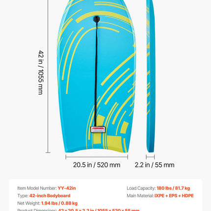 Plaukimo lenta (Bodyboard) VEVOR YY-42in, 1055 mm