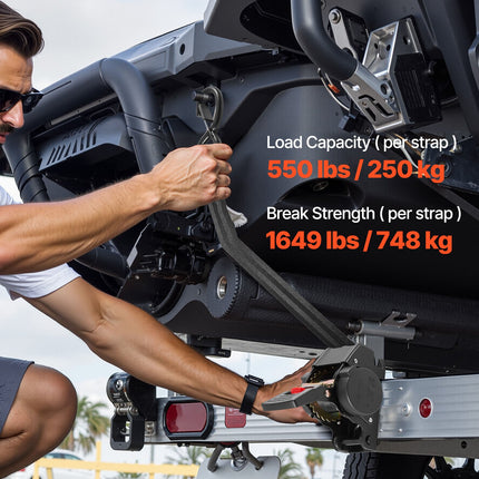 Ratų tvirtinimo diržų komplektas VEVOR XM0503, 748 kg trūkimo jėga