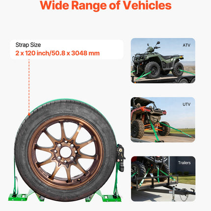 Ratų tvirtinimo diržų rinkinys VEVOR XM0512, 662 kg darbinė apkrova