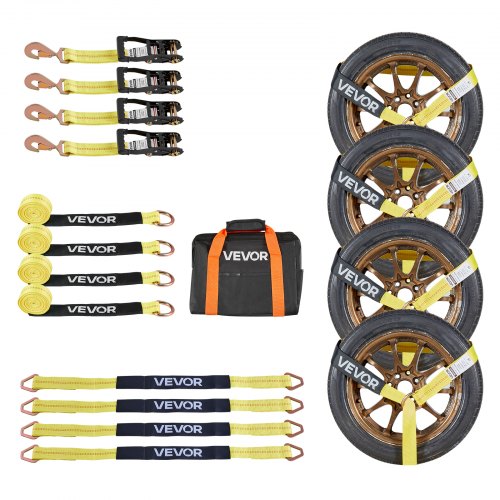 Ratų tvirtinimo diržų komplektas VEVOR XM0507, 4540 kg trūkimo jėga