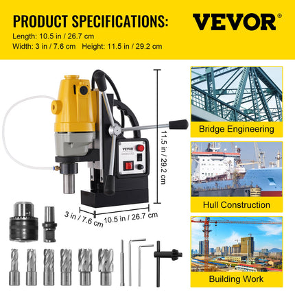 Magnetinės gręžimo staklės VEVOR 1100W, 12000 N