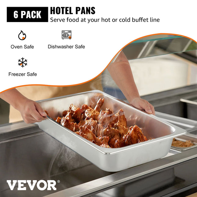 Gastronominiai indai VEVOR GN 1/1, 6 vnt., 13 l talpa