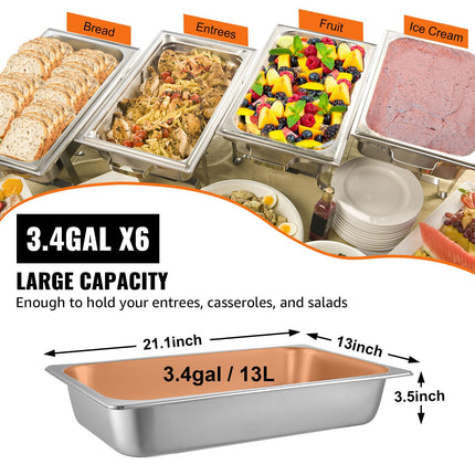 Gastronominiai indai VEVOR GN 1/1, 6 vnt., 13 l talpa