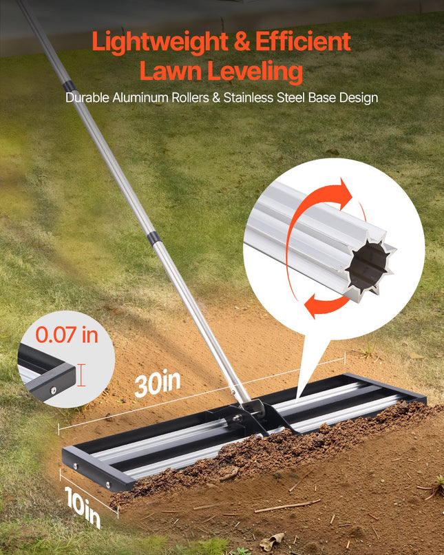 Vejos lyginimo grėblys VEVOR LJY9005, 76 cm pločio pagrindas