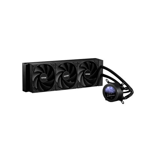 Procesoriaus skysčio aušinimo sistema VEVOR YC-01-SS-004, 3x120 mm ventiliatoriai ir LCD ekranas