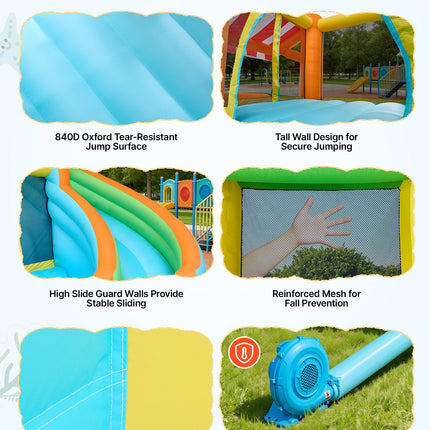 Pripučiamas batutas-vandens parkas VEVOR 82003, 4,55 x 3,9 m