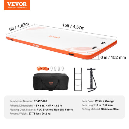 Pripučiama plaukiojanti platforma VEVOR RD457-183, 4,57 x 1,82 m