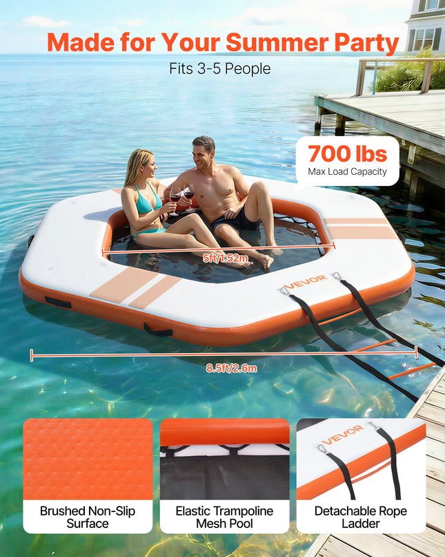 Pripučiama plaukiojanti platforma VEVOR HD260R, 2,6 x 2,6 m