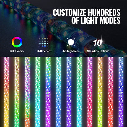 LED antenos-žibintai VEVOR WM-3190RGB-XC-CR-TH-2, 2 vnt., 90 cm