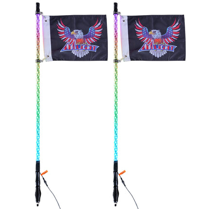 LED antenos-žibintai VEVOR WM-3190RGB-XC-CR-TH-2, 2 vnt., 90 cm
