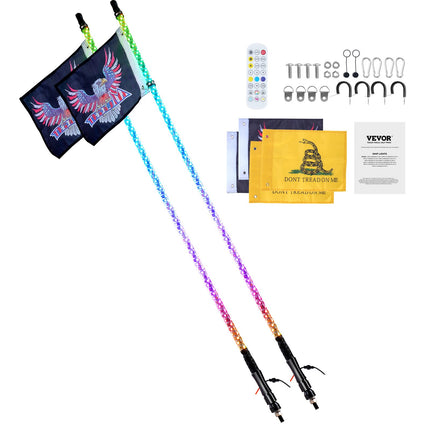 LED antenos žibintai VEVOR WM-3190RGB-XC-CR-2, 0,91 m