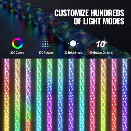 LED žibintas-antena VEVOR WM-31120RGB-XC-CR-1, 122 cm