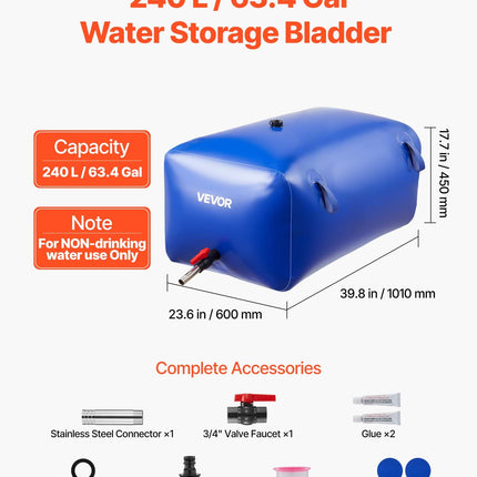 Vandens talpa VEVOR WSB-240L-Blue, 240 l