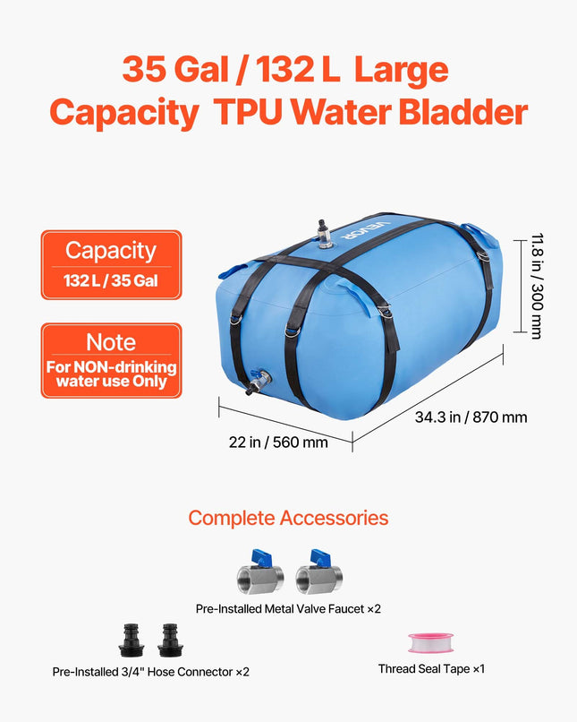 Vandens talpa VEVOR WSB-132L-Blue, 132 l