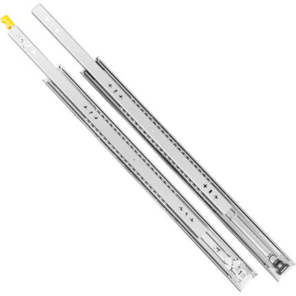 Teleskopiniai stalčių bėgeliai VEVOR su fiksavimo funkcija, 61 cm, 115 kg apkrova.