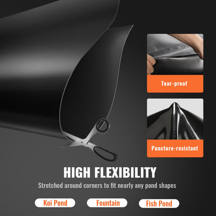 Tvenkinio plėvelė VEVOR EPDM 20*25 ft, 6 x 7.6 m