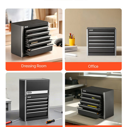 Metalinė įrankių dėžė VEVOR TBHG-905BK, 5 stalčiai