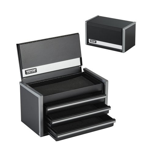 Metalinė įrankių dėžė VEVOR TBHG-913BK, 3 stalčiai