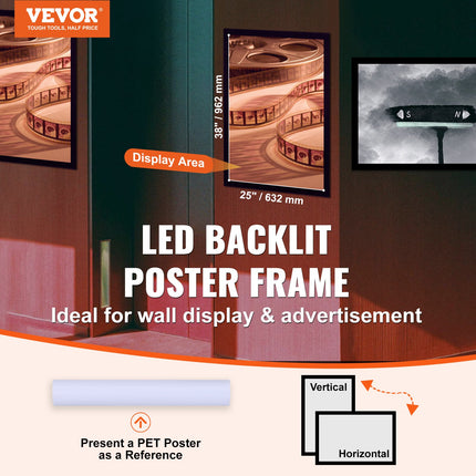 LED reklaminis rėmas VEVOR 1530-3, 976 x 646 mm