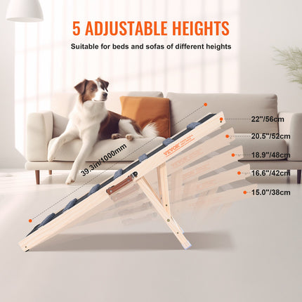 Šunų rampa VEVOR ZSJJ001, reguliuojamas aukštis 38–56 cm