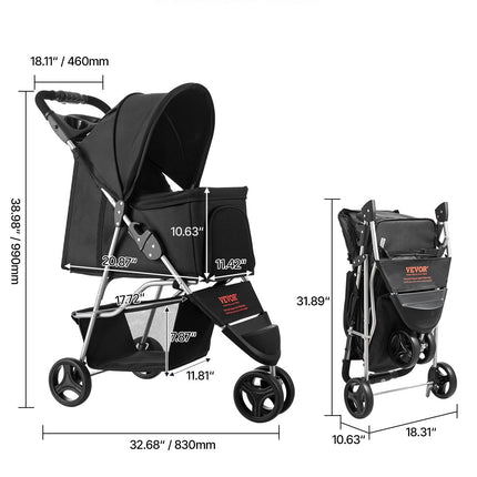 Augintinių vežimėlis VEVOR GS301, 16 kg apkrova