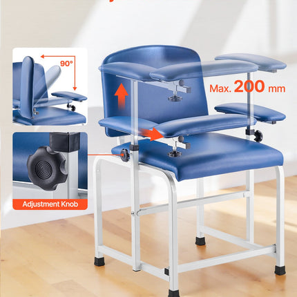 Kraujo ėmimo kėdė VEVOR HS10, 181 kg apkrova