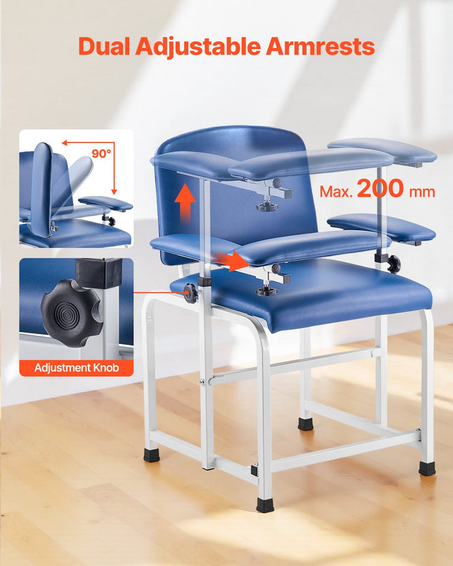 Kraujo ėmimo kėdė VEVOR HS10, 181 kg apkrova