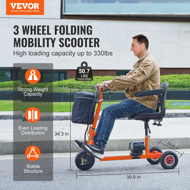 Elektrinis triratis motoroleris VEVOR BL300G-A, 150 kg keliamoji galia