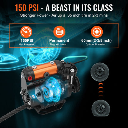 Automobilinis oro kompresorius VEVOR 12V, 150 PSI