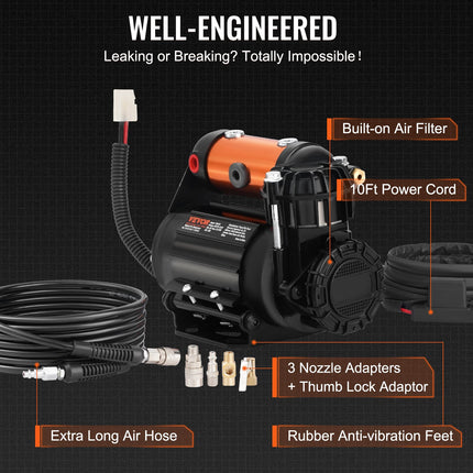 Automobilinis oro kompresorius VEVOR 12V, 150 PSI