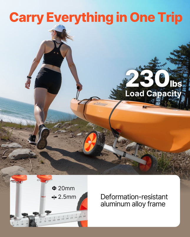 Baidarių vežimėlis VEVOR JH-P002, 104 kg keliamoji galia