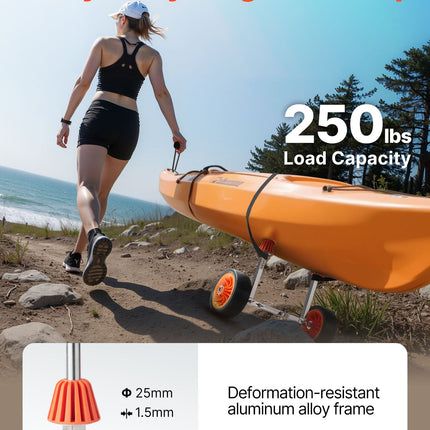 Baidarių vežimėlis VEVOR 2017, 113,4 kg keliamoji galia