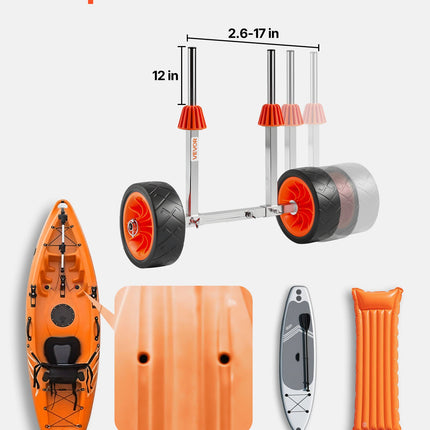 Baidarių vežimėlis VEVOR 2017, 113,4 kg keliamoji galia