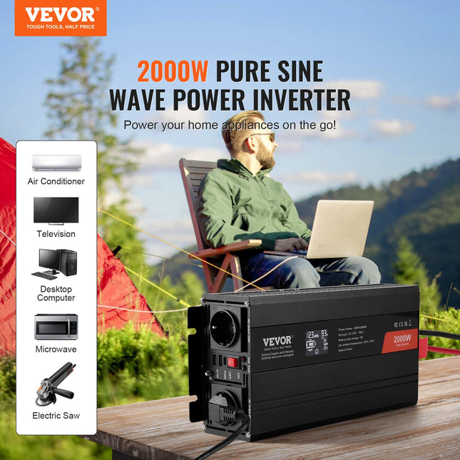Įtampos keitiklis VEVOR SGPE-2000W, 2000 W