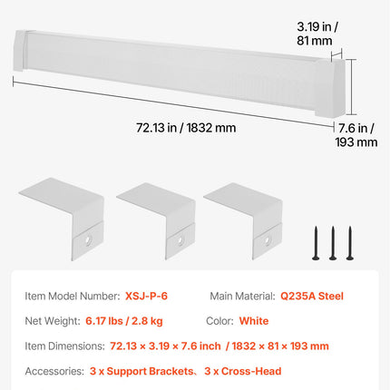 Grindjuostinio šildytuvo gaubtas VEVOR XSJ-P-6, 1832 mm