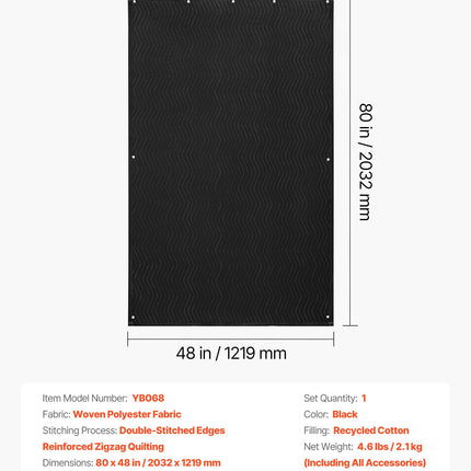 Garsą izoliuojanti užuolaida VEVOR YB068, 2032 x 1219 mm