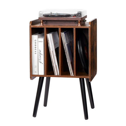 Vinilinių plokštelių grotuvo staliukas VEVOR KLEC-05, talpina iki 100 albumų