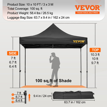 Atlenkiama pavėsinė VEVOR Pop Up, 3x3 m