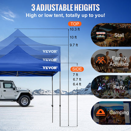Pop-up pavėsinė VEVOR 3x3 m, su šoninėmis sienelėmis ir krepšiu